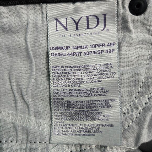 NYDJ Women 14P Black Marilyn Straight Lift Tuck Technology Jeans - Picture 8 of 13